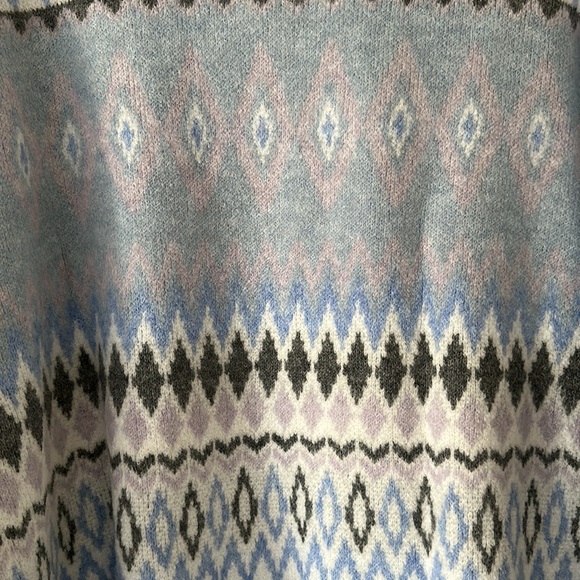 Croft & Barrow Open Front Aztec Light Blue Cardigan - Picture 7 of 8